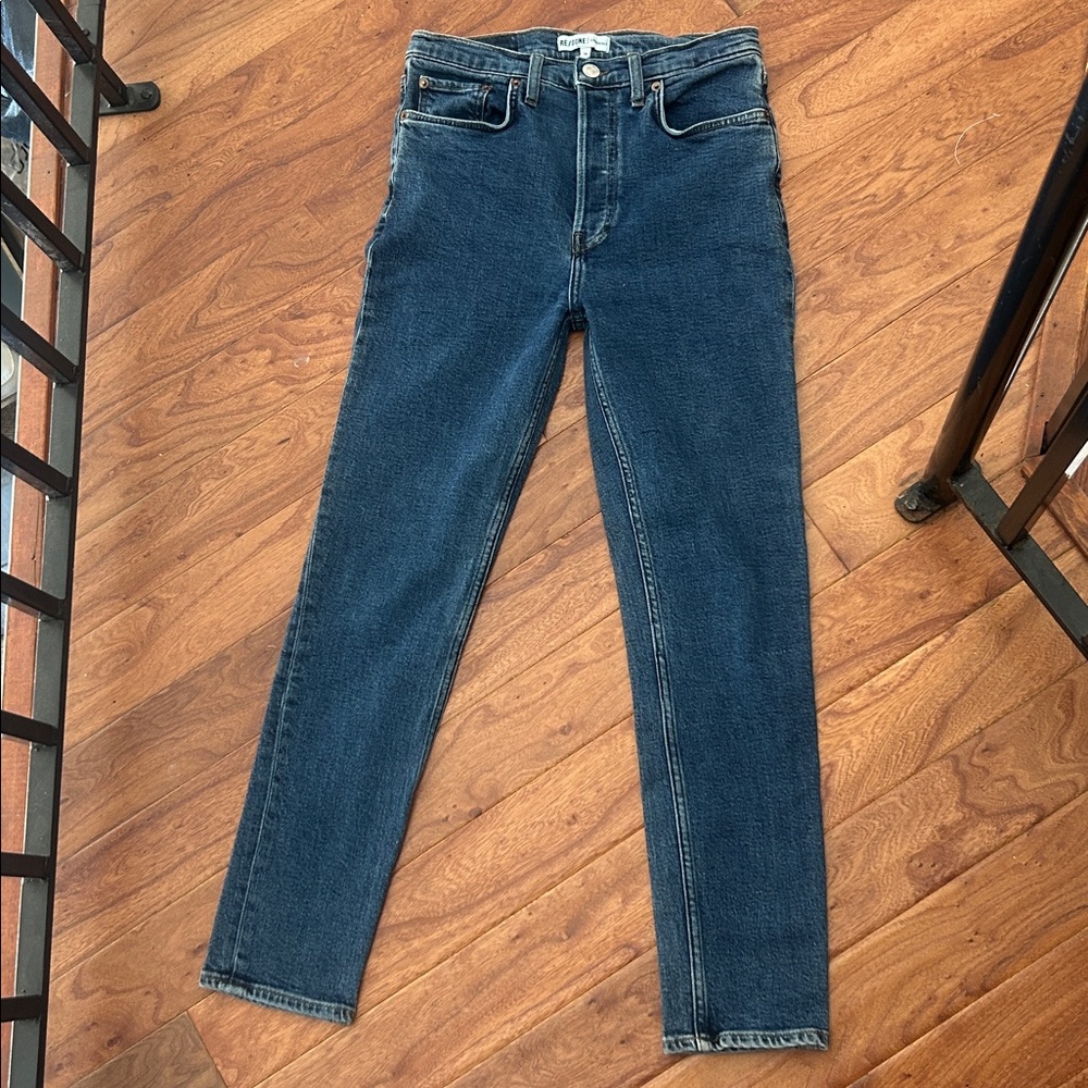 RE/DONE Originals Blue Denim Straight Leg Jeans Size 28